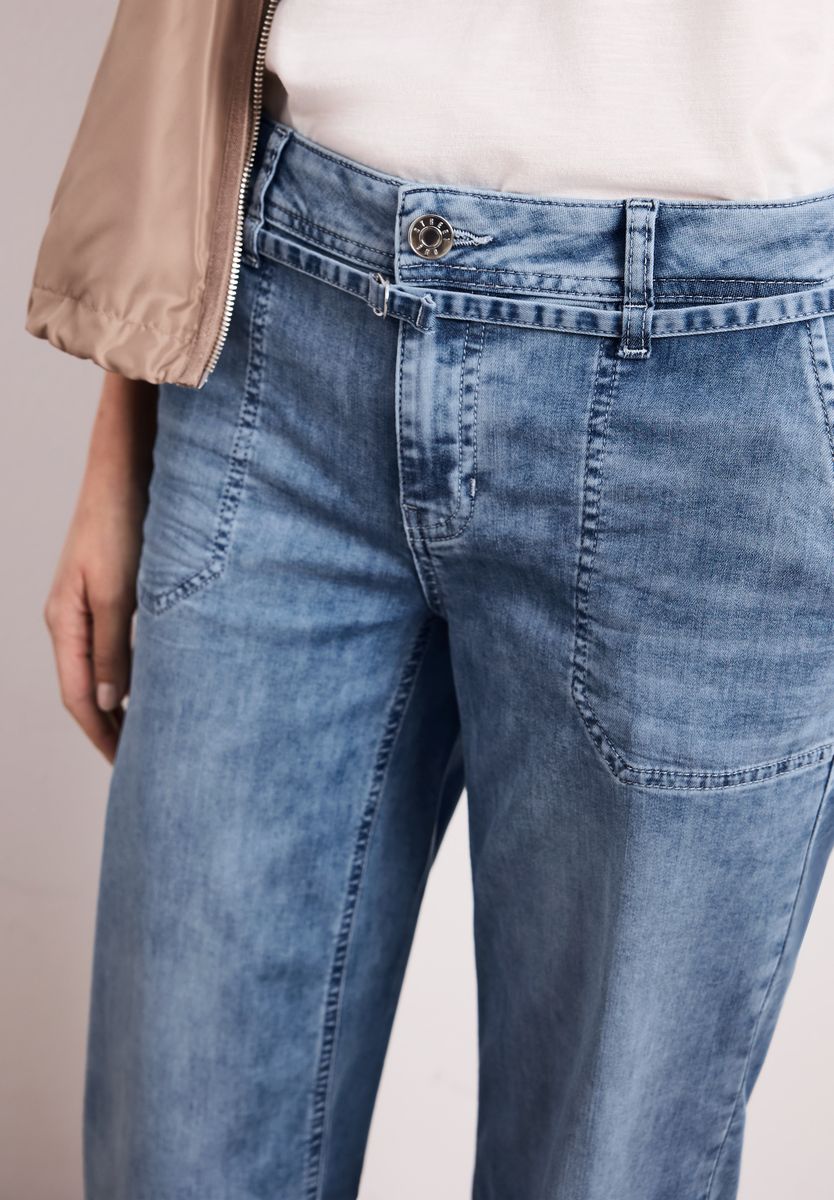 Mid Waist Wide Leg Jeans im Loose Fit
