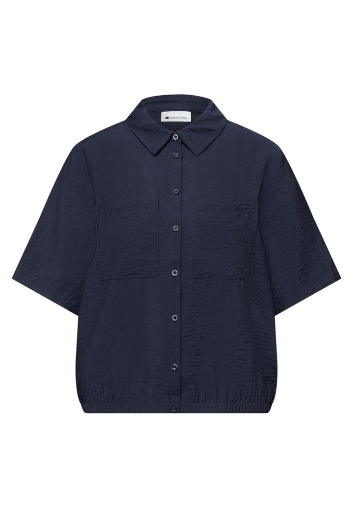 Kurzarm Bluse mit Elastiksaum