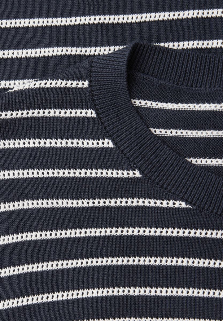 Kurzarm Pullover mit Streifenmuster