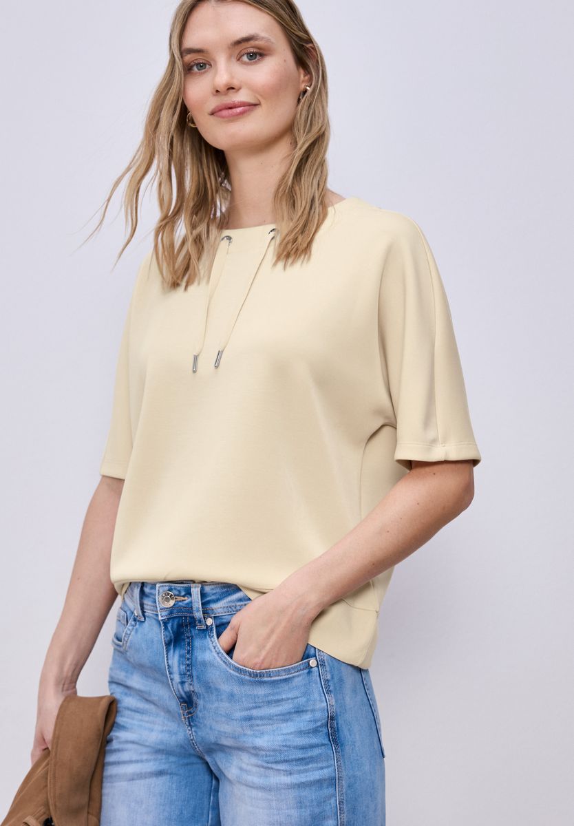 Dropped Shoulder Shirt im Silk-Look