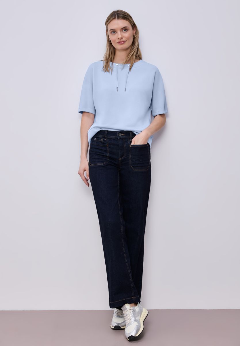 Dropped Shoulder Shirt im Silk-Look