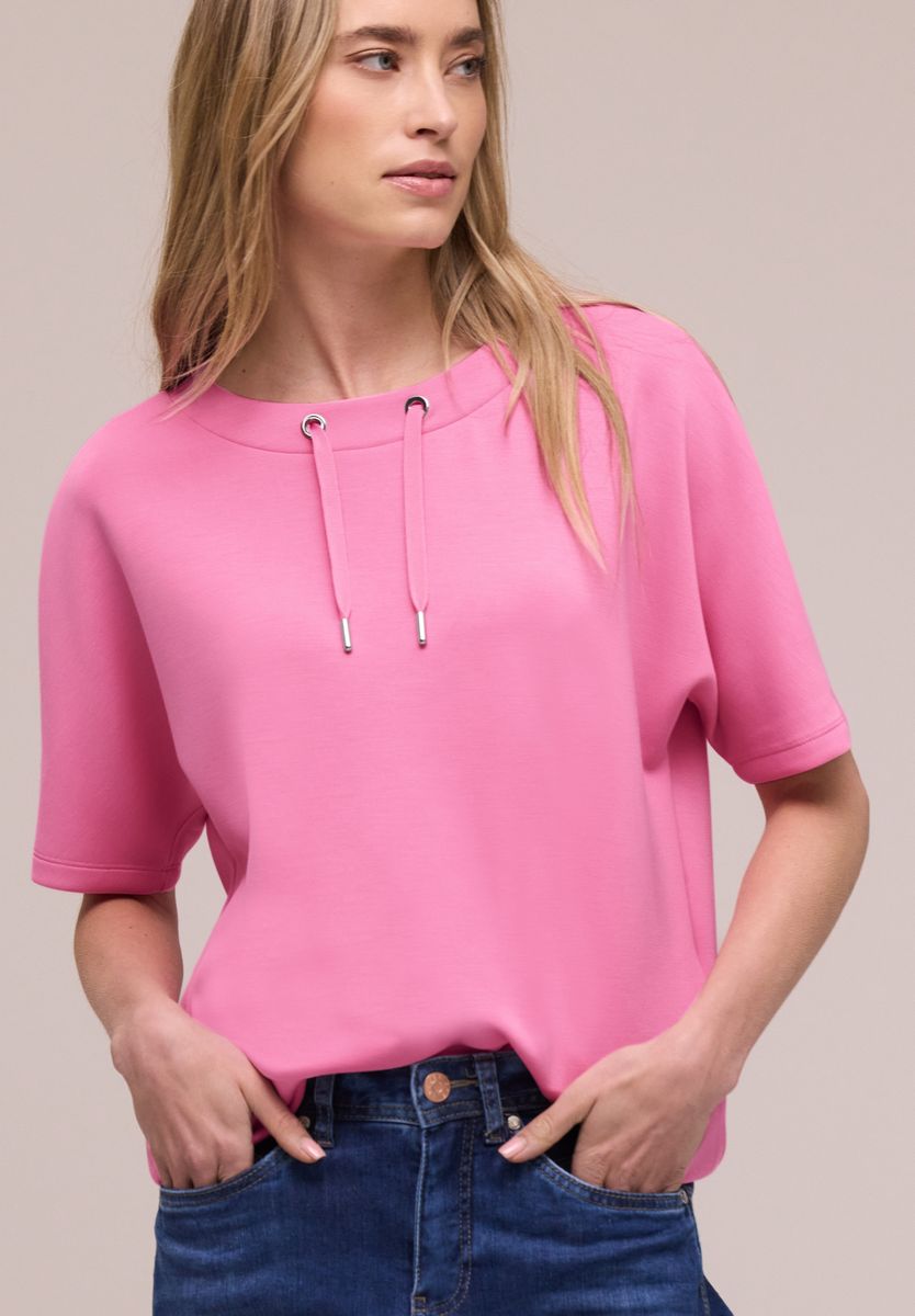 Dropped Shoulder Shirt im Silk-Look