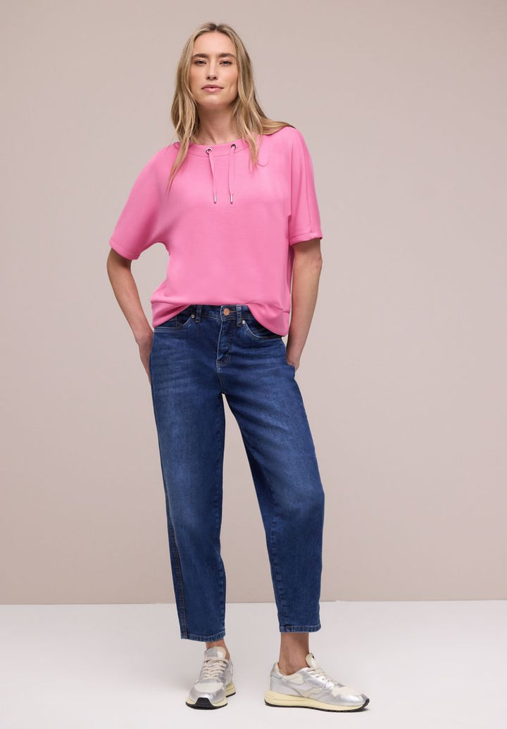 Dropped Shoulder Shirt im Silk-Look
