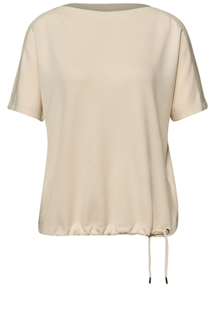 Dropped Shoulder Shirt mit Rippdetail