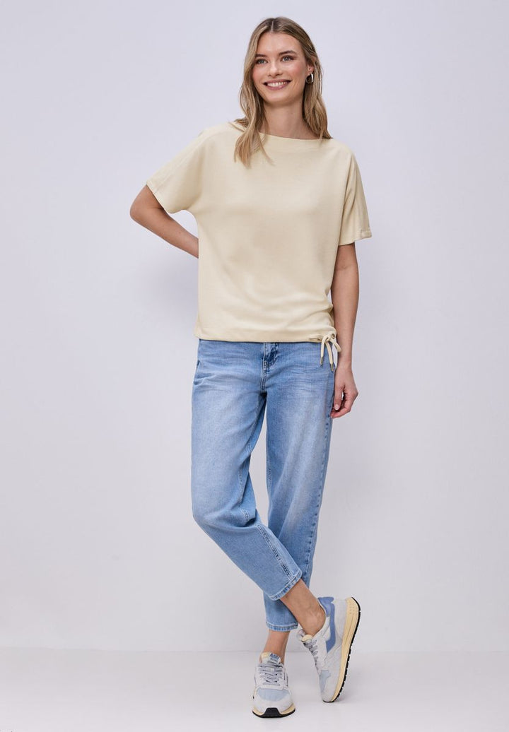 Dropped Shoulder Shirt mit Rippdetail
