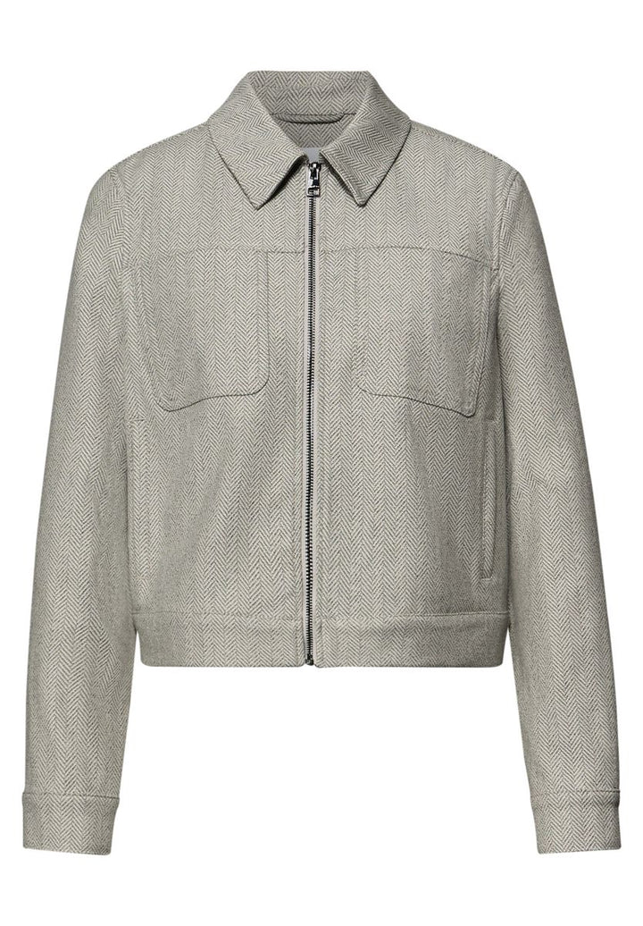 Jacke mit Fischgrätmuster und Zipper