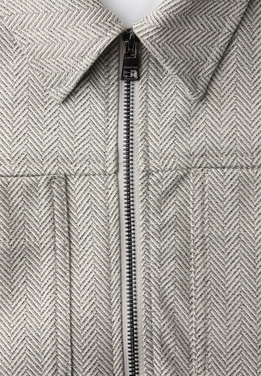 Jacke mit Fischgrätmuster und Zipper