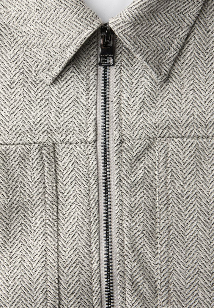 Jacke mit Fischgrätmuster und Zipper