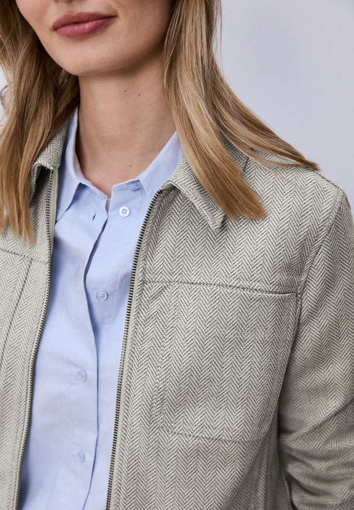 Jacke mit Fischgrätmuster und Zipper