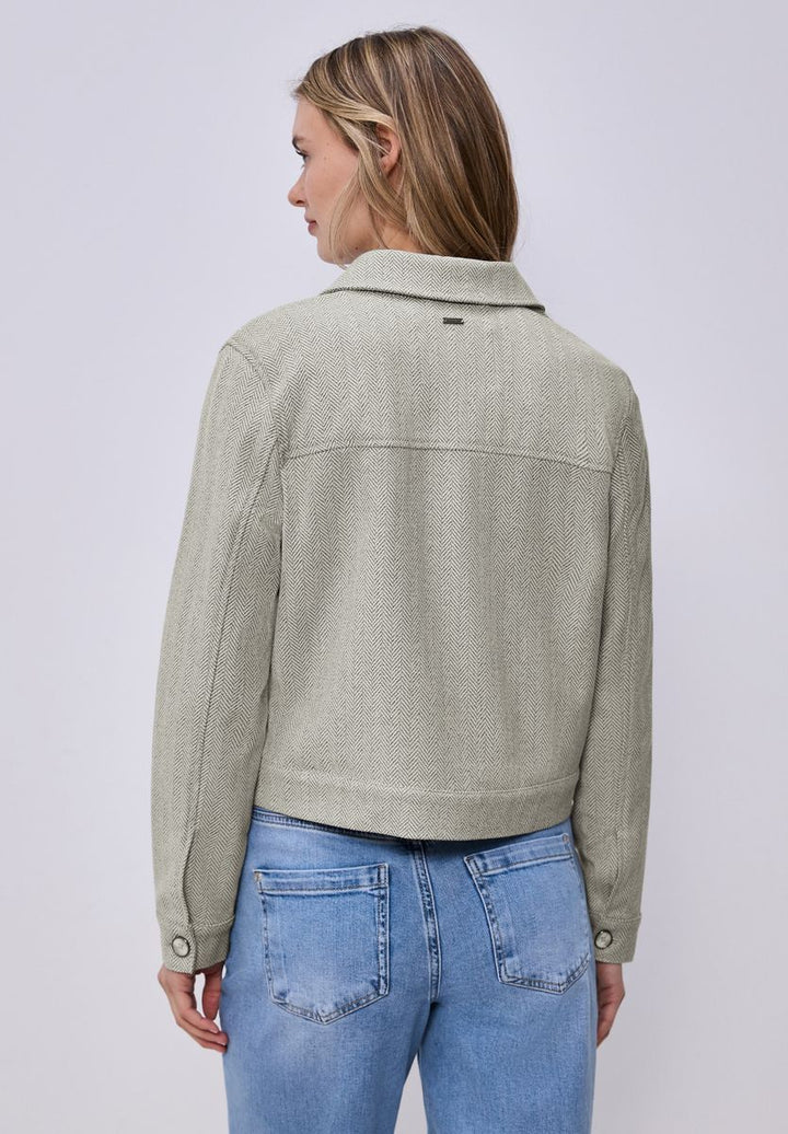 Jacke mit Fischgrätmuster und Zipper