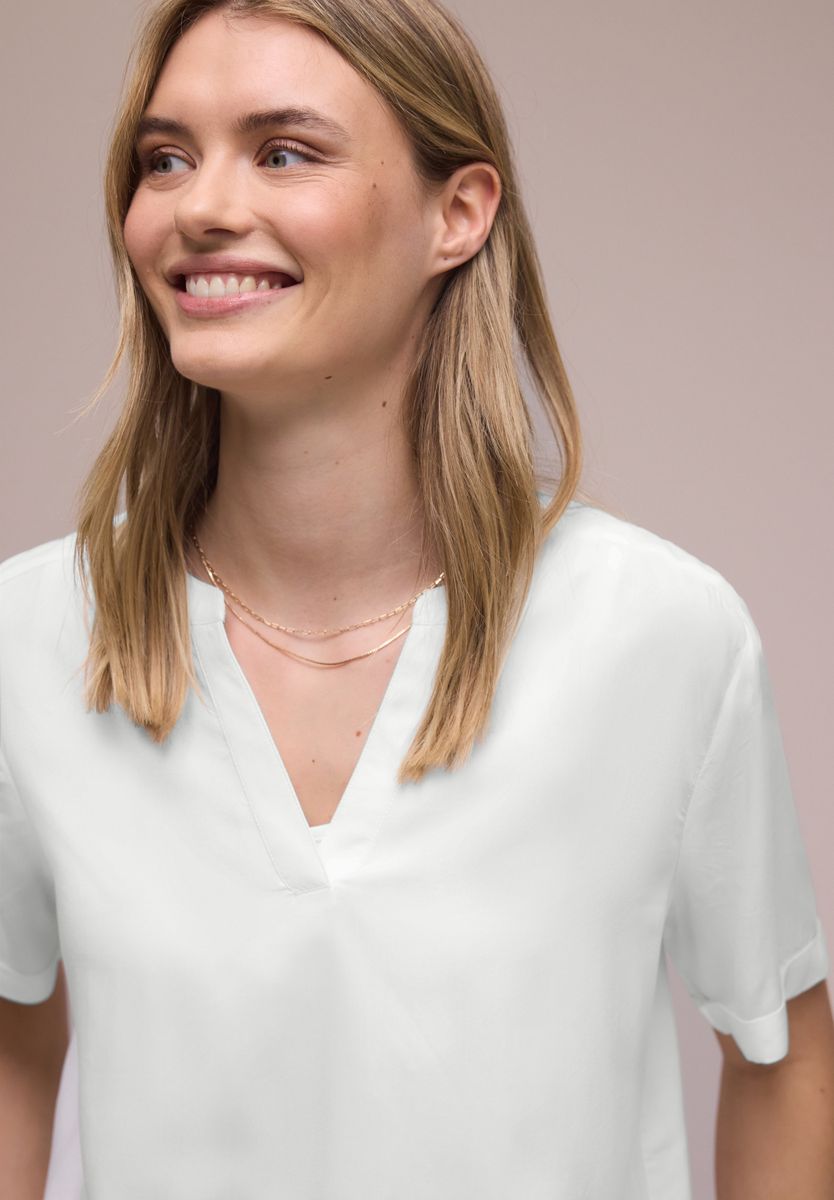 Kurzarm Bluse mit Turn-Up