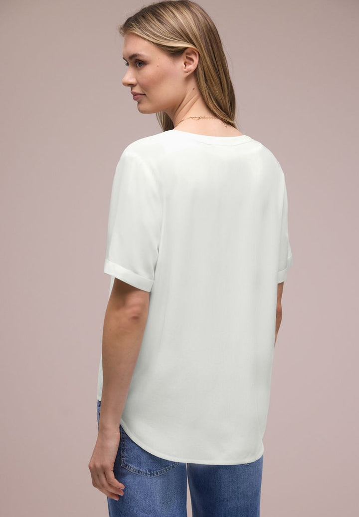 Kurzarm Bluse mit Turn-Up