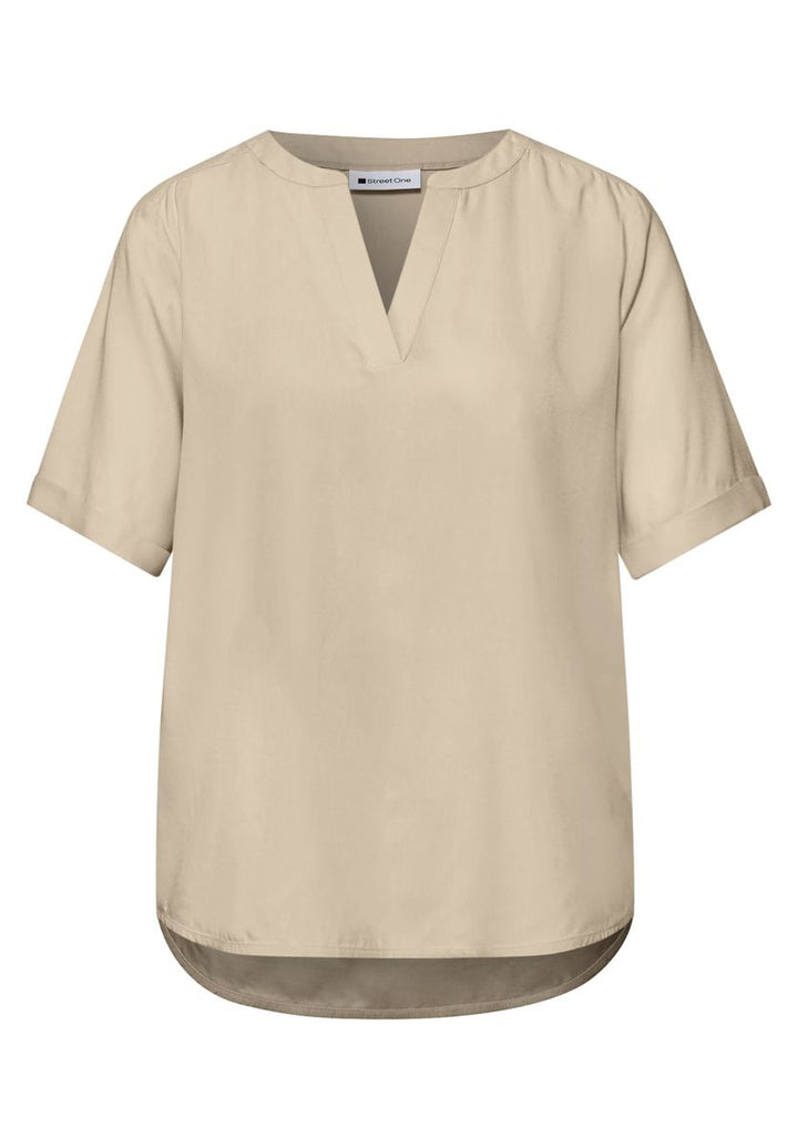 Kurzarm Bluse mit Turn-Up