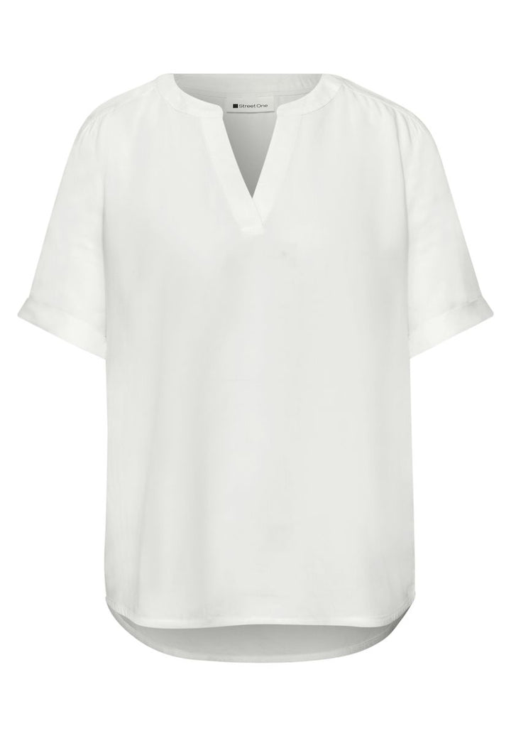 Kurzarm Bluse mit Turn-Up