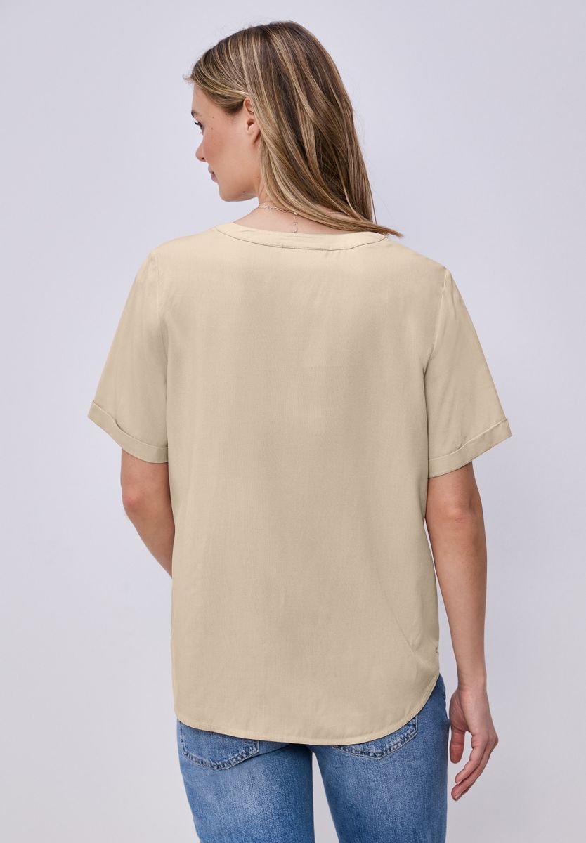 Kurzarm Bluse mit Turn-Up