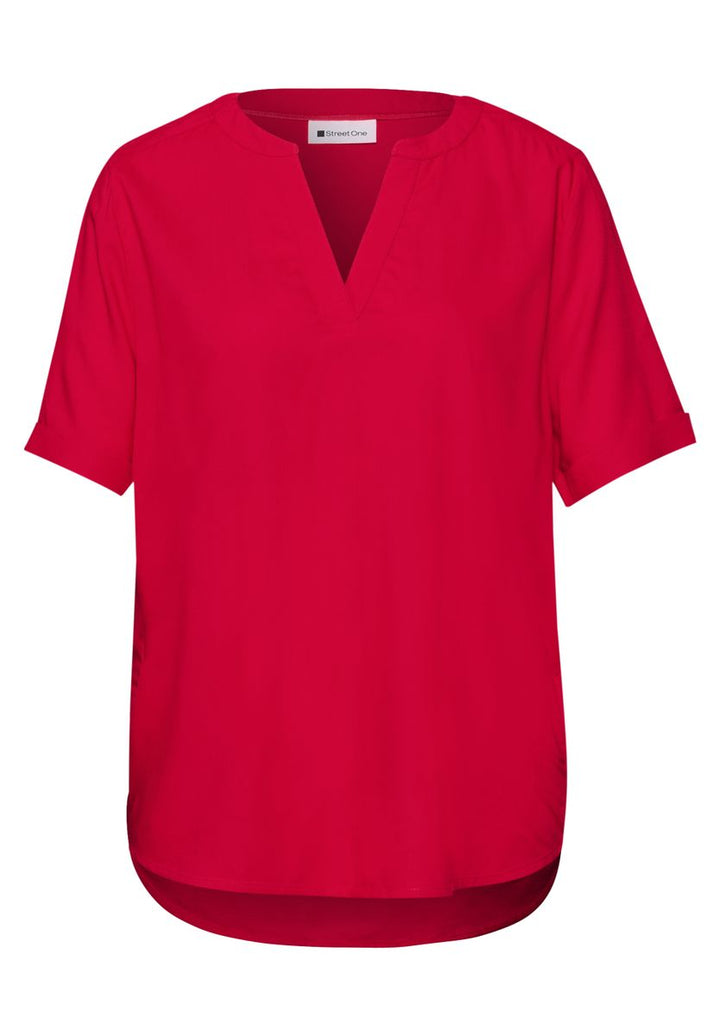 Kurzarm Bluse mit Turn-Up