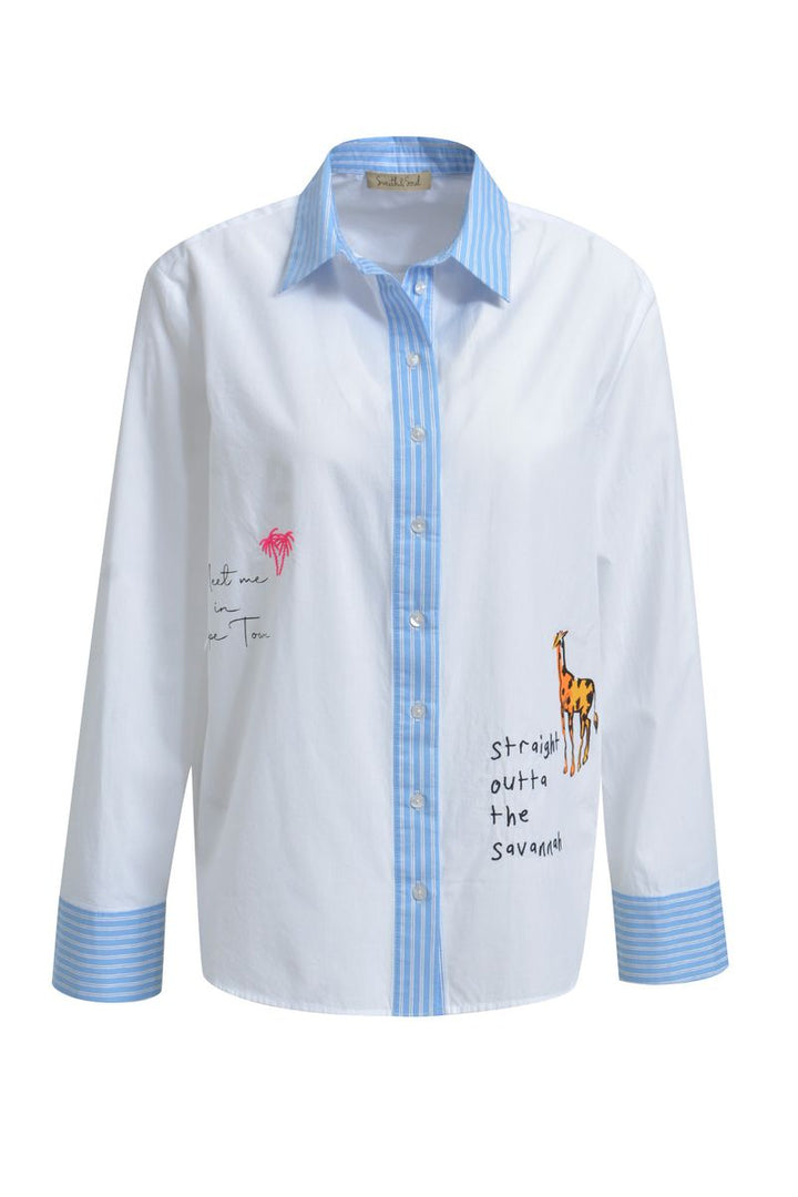 Shirt Collar Blouse placed Artworks