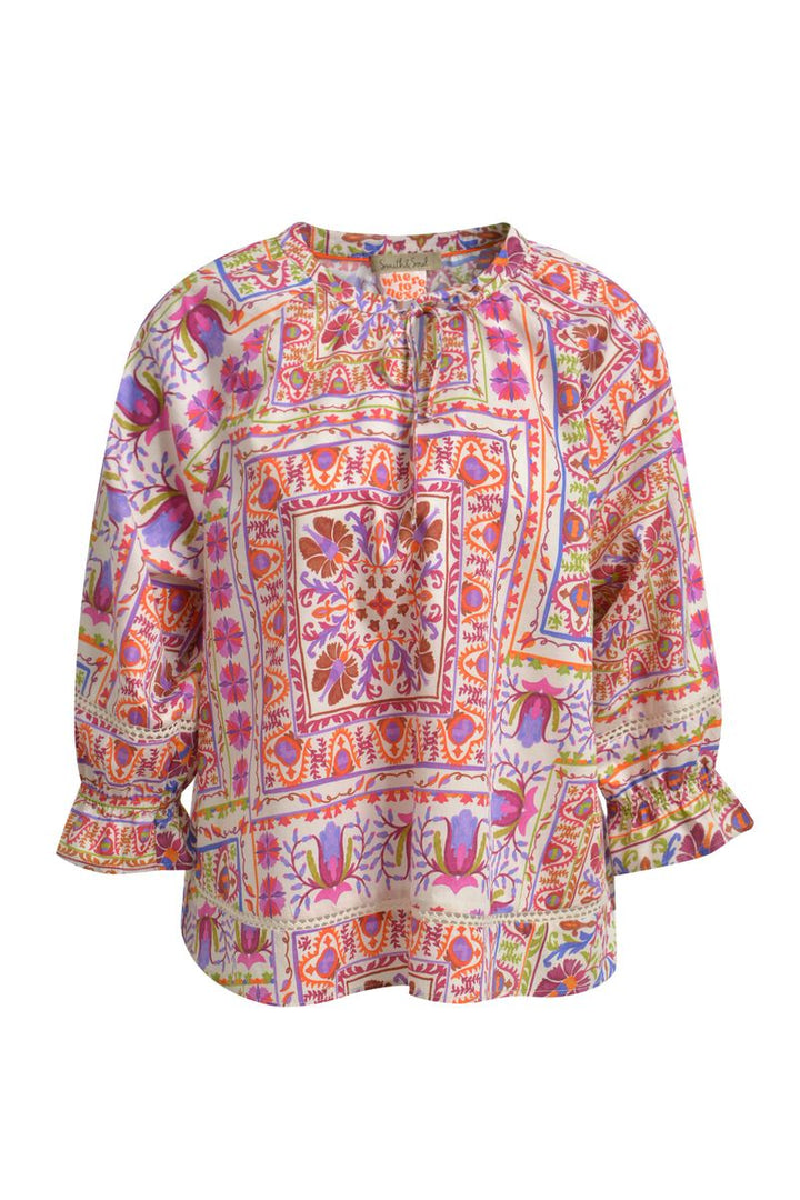 Raglan V-neck Boho Blouse
