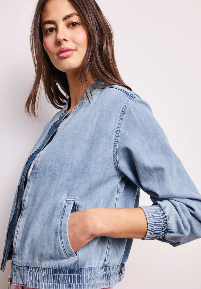 Blouson im Denim-Look mit Taschen