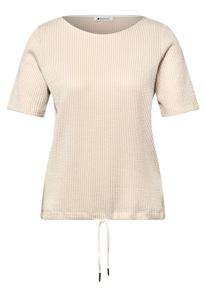 Kurzarm Shirt mit Strukturstreifen