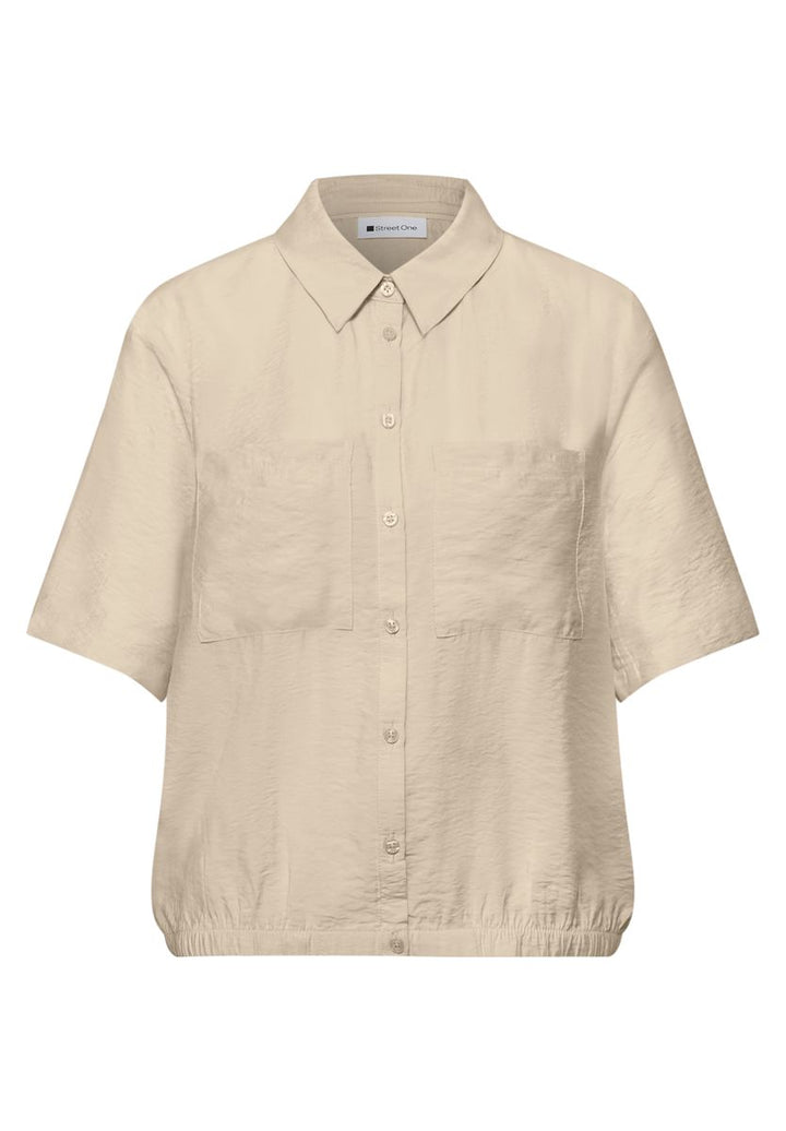 Kurzarm Bluse mit Elastiksaum