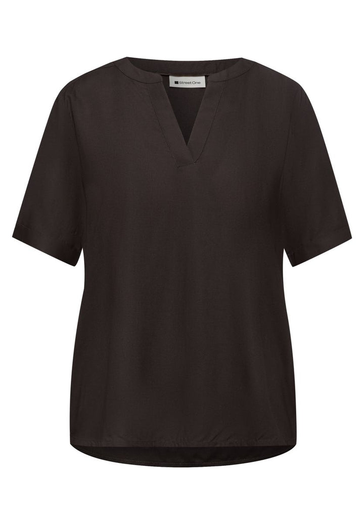Kurzarm Bluse mit Turn-Up