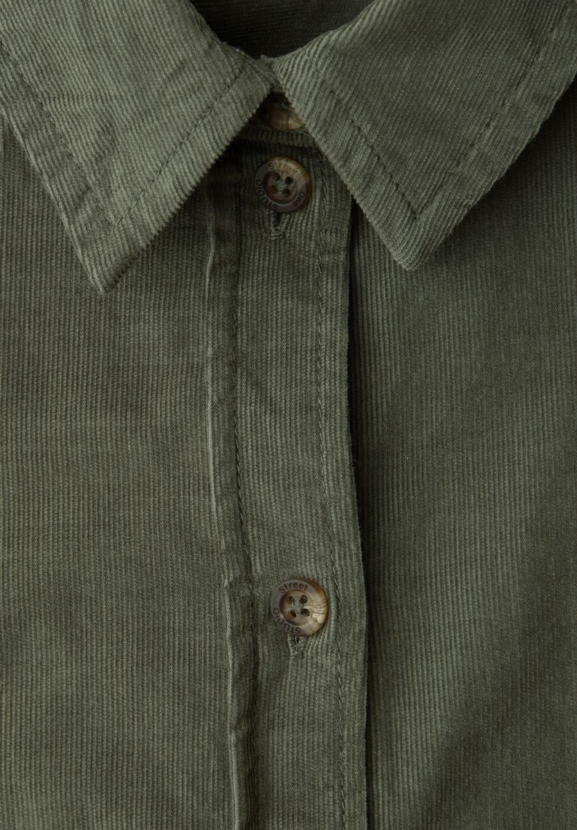 Kurzarm Bluse in Cord-Qualität