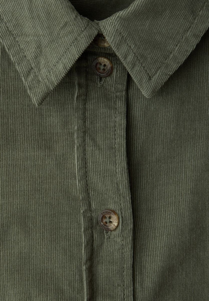 Kurzarm Bluse in Cord-Qualität