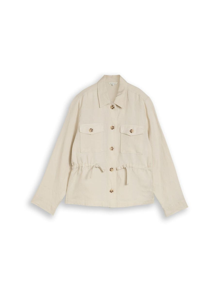 Regular Fit Jacke mit Leinenanteil
