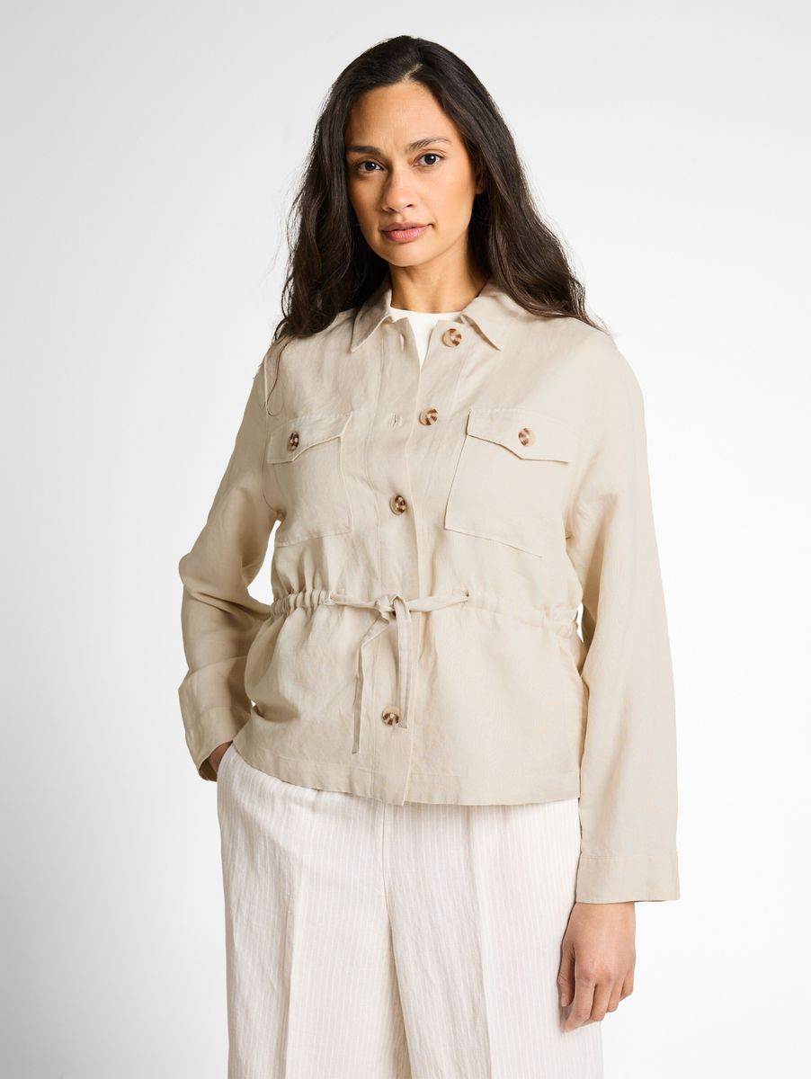 Regular Fit Jacke mit Leinenanteil