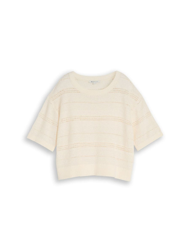 Relaxed Fit Strickpullover mit Lochmuster
