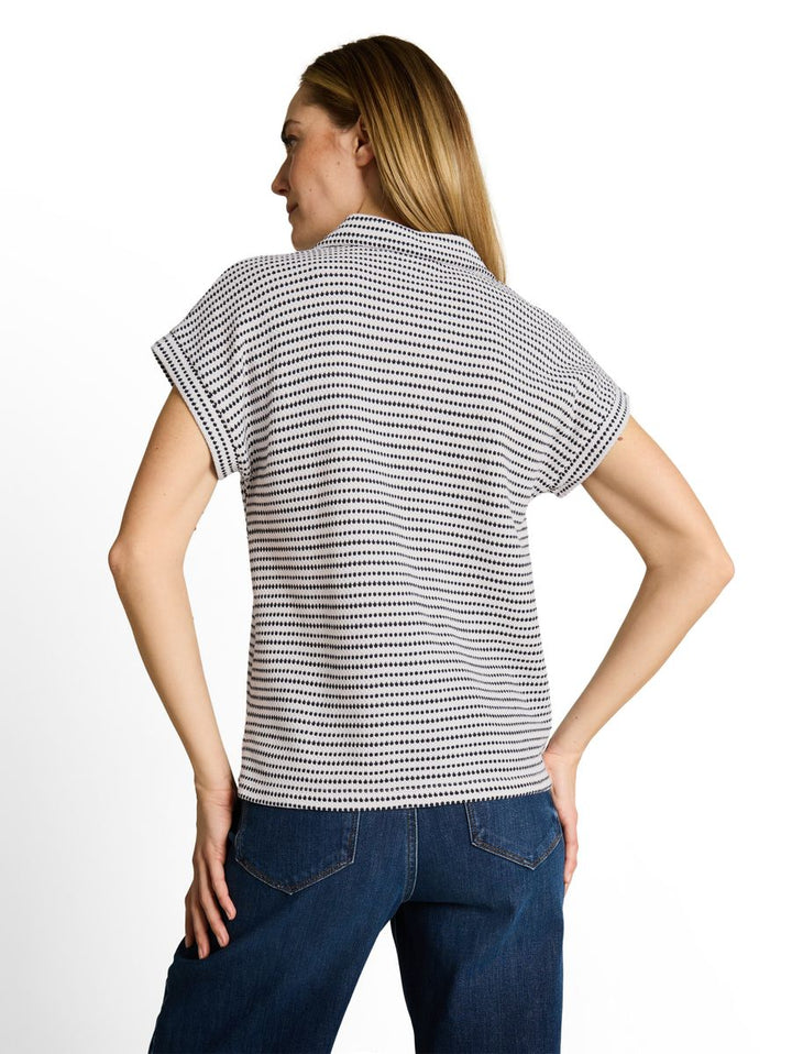 Loose Fit Jacquard T-Shirt mit Polokragen