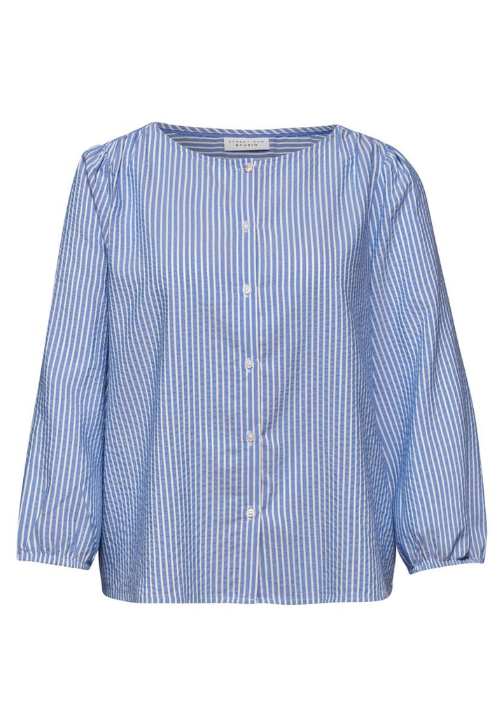 3/4-Arm Bluse in Seersuckerqualität
