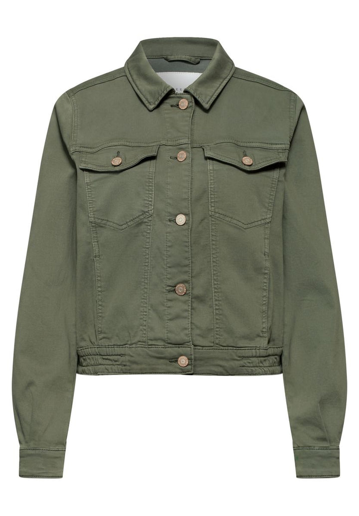 Jeansjacke mit Knöpfen im Cropped Fit
