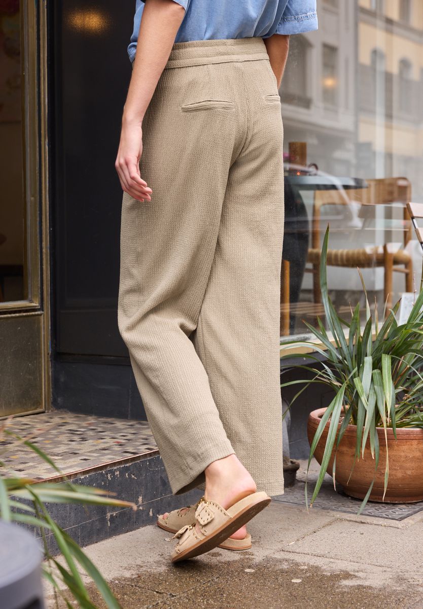 Wide Leg Hose in Crinkle Crash Struktur