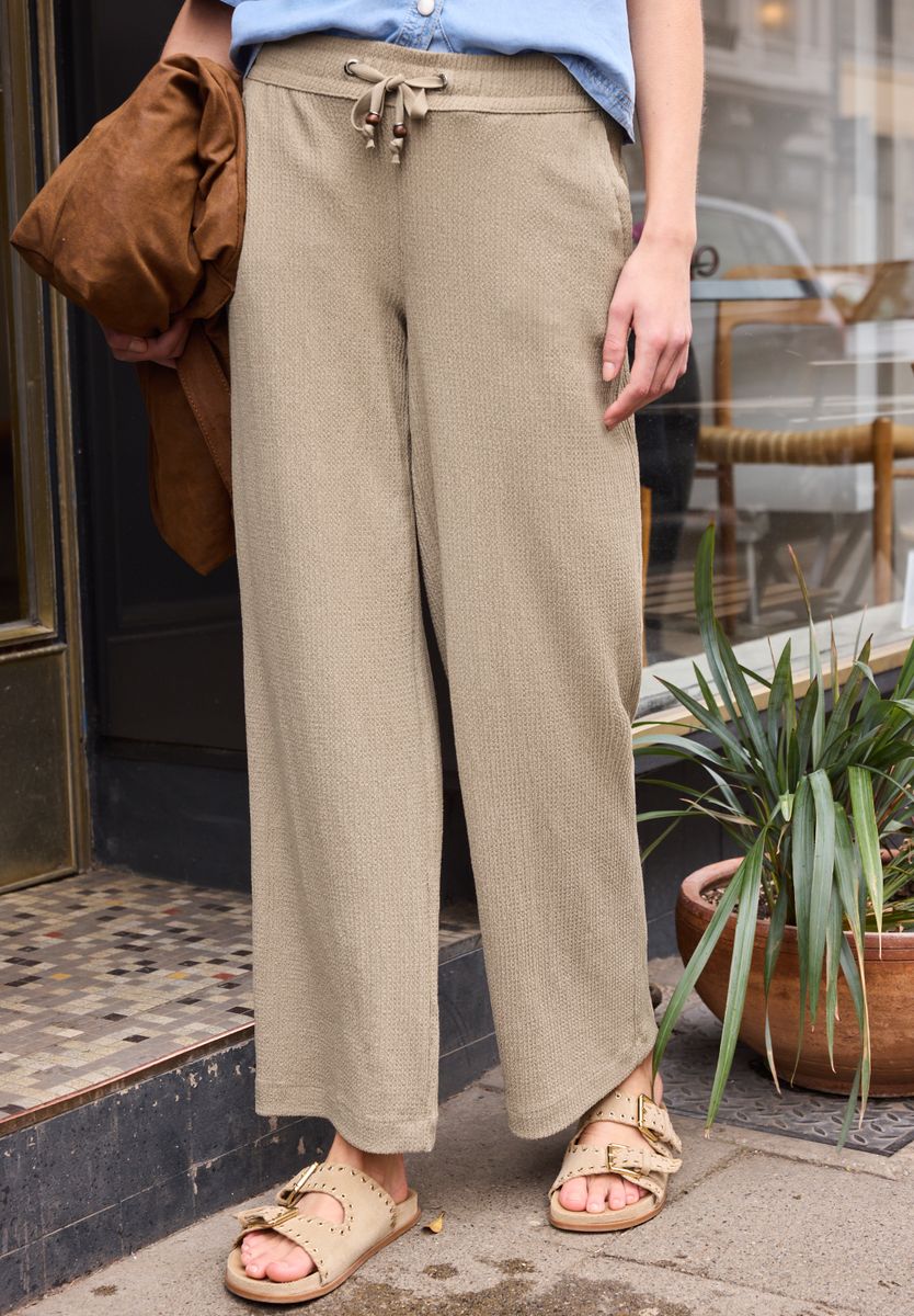 Wide Leg Hose in Crinkle Crash Struktur