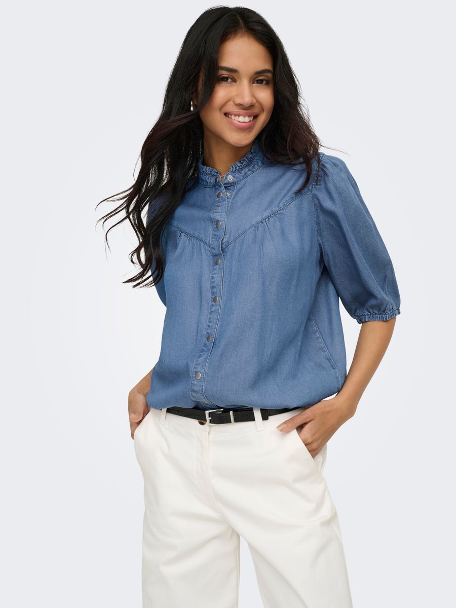 ONLCHARIS LIFE 2/4 FRILL SHIRT WVN CC