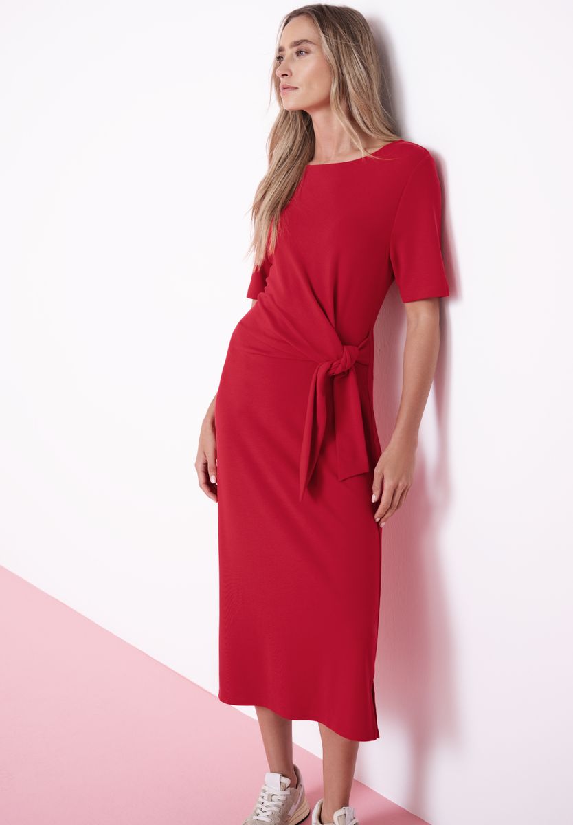 Midi-Kleid mit Knotendetail