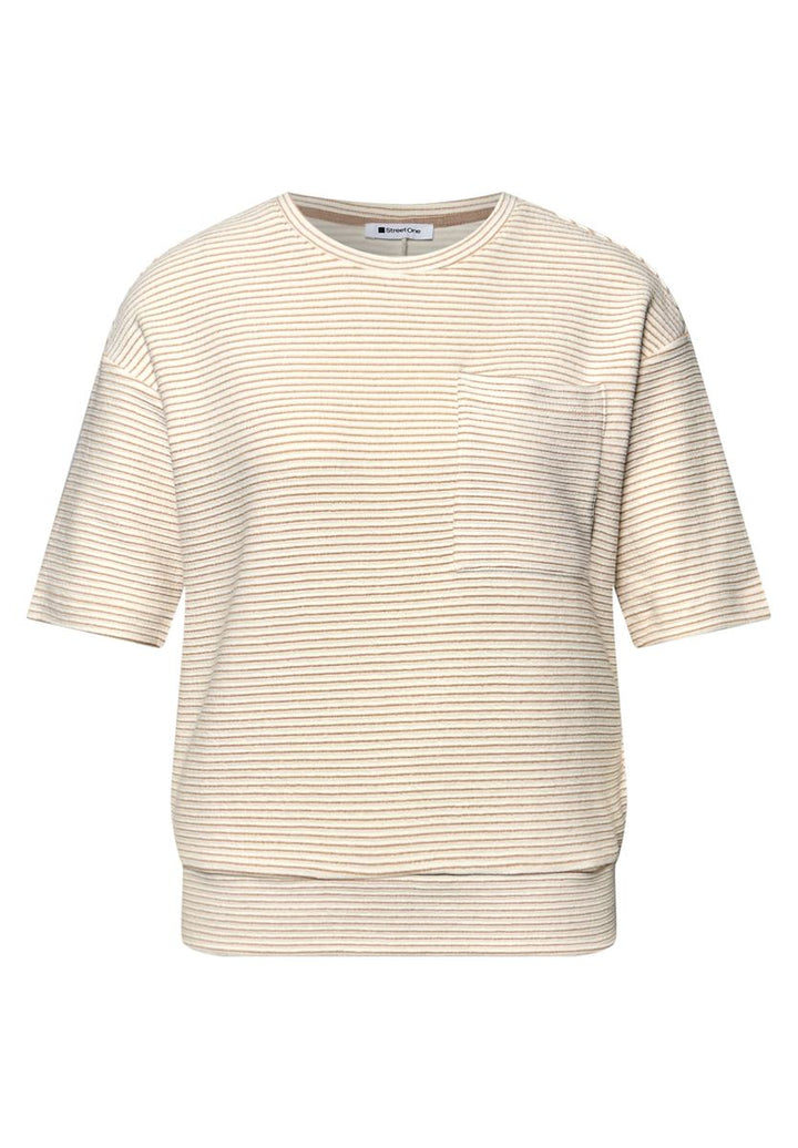 Kurzarmshirt mit Strukturstreifen
