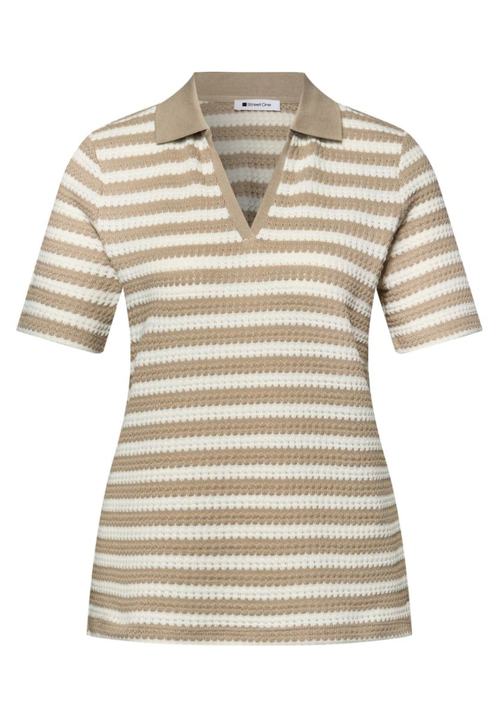 Kurzarm Poloshirt mit Streifen