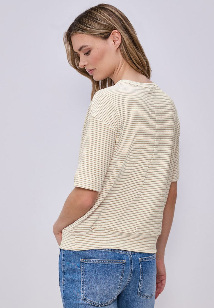Kurzarmshirt mit Strukturstreifen