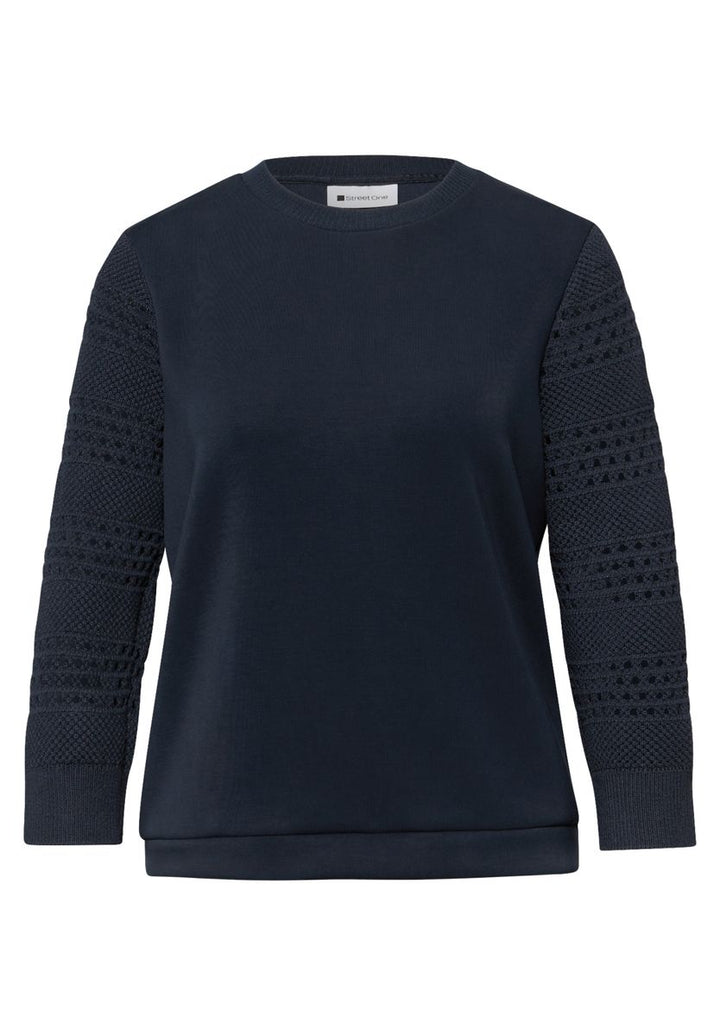 Shirt mit Lochmuster-Ärmeln