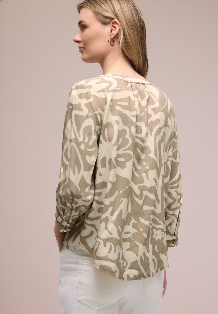 3/4-Arm Bluse mit Tapedetails
