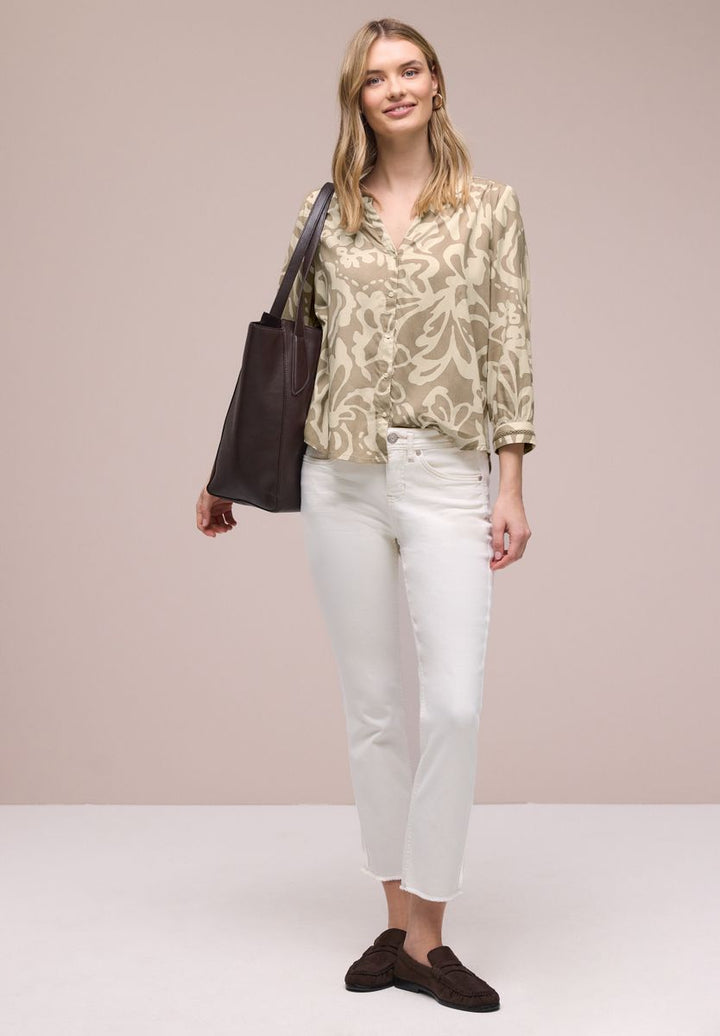 3/4-Arm Bluse mit Tapedetails