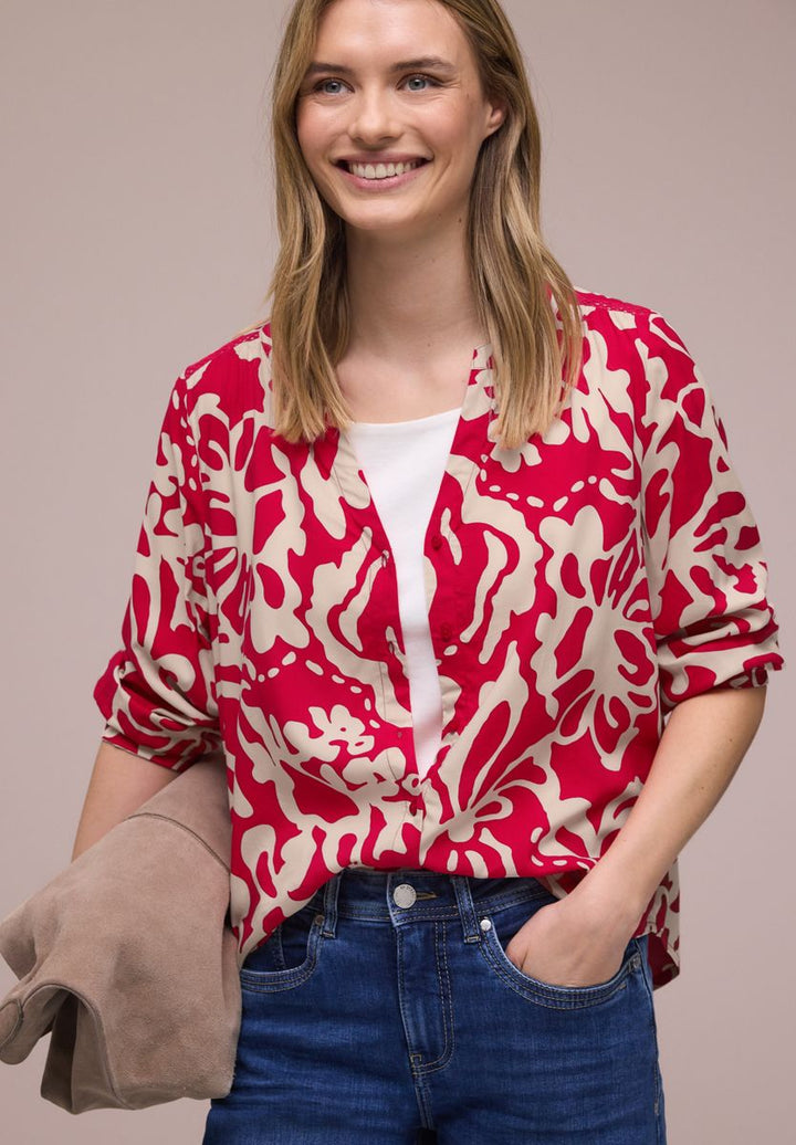 3/4-Arm Bluse mit Tapedetails