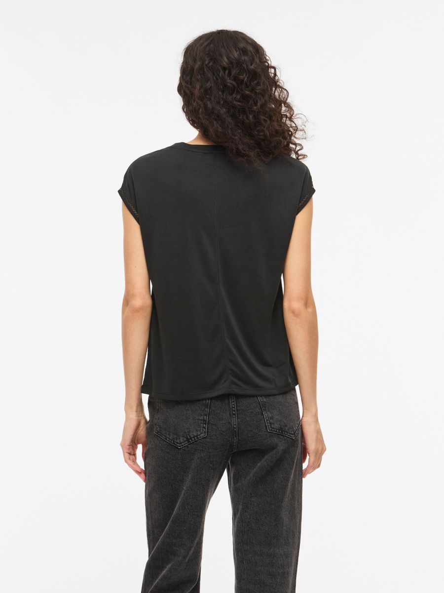 VIMODALA C/S O-NECK DETAIL TOP - NOOS