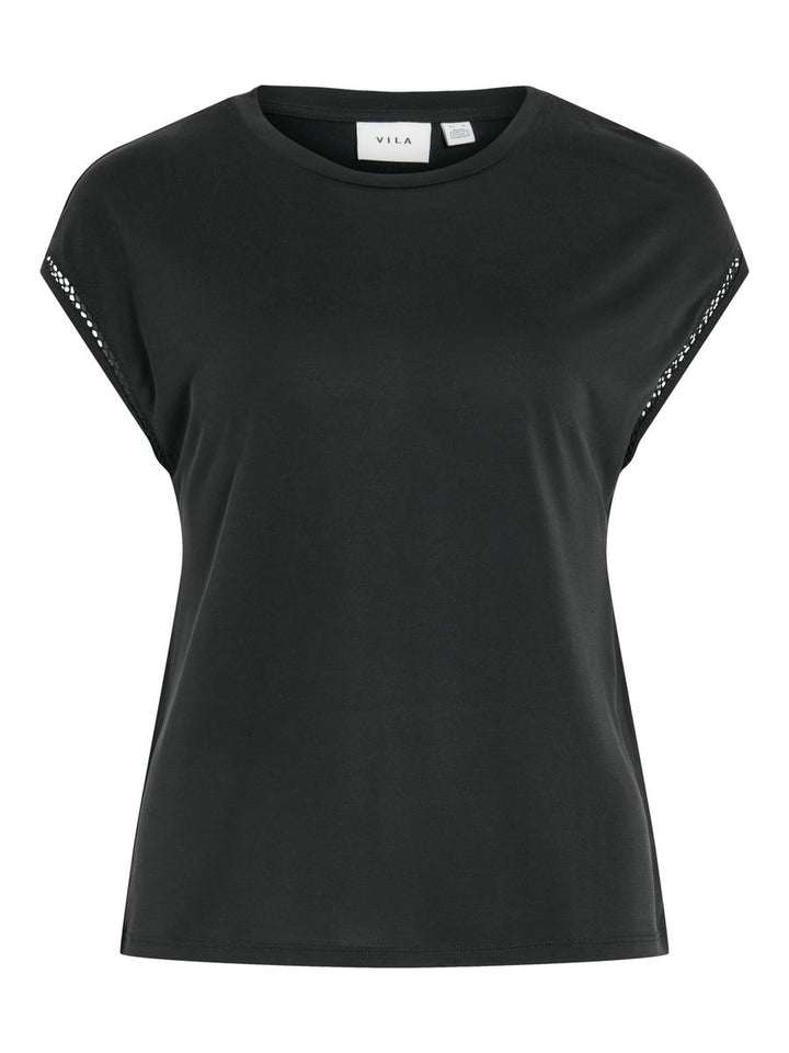 VIMODALA C/S O-NECK DETAIL TOP - NOOS