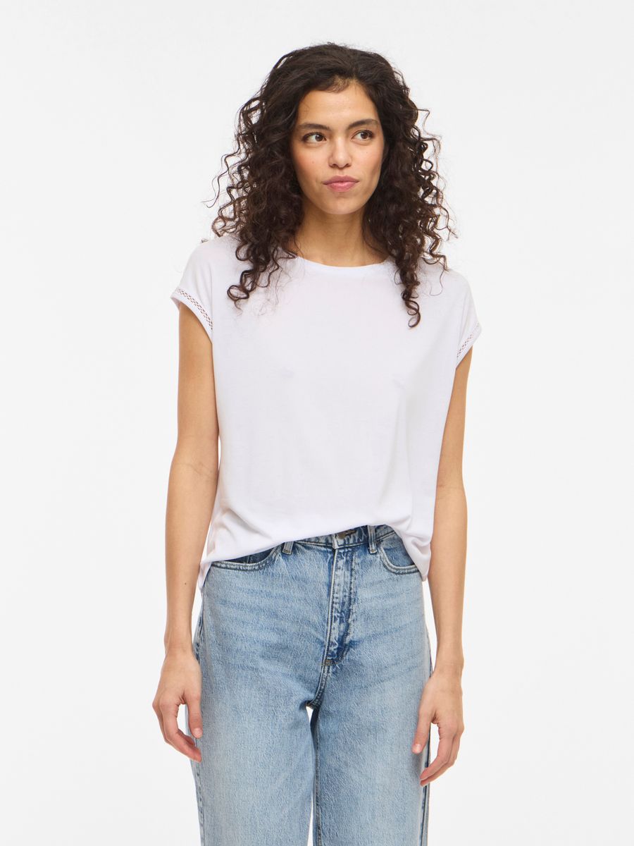 VIMODALA C/S O-NECK DETAIL TOP - NOOS