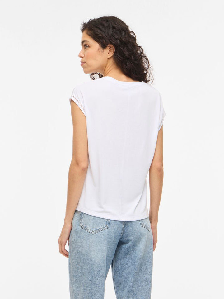 VIMODALA C/S O-NECK DETAIL TOP - NOOS