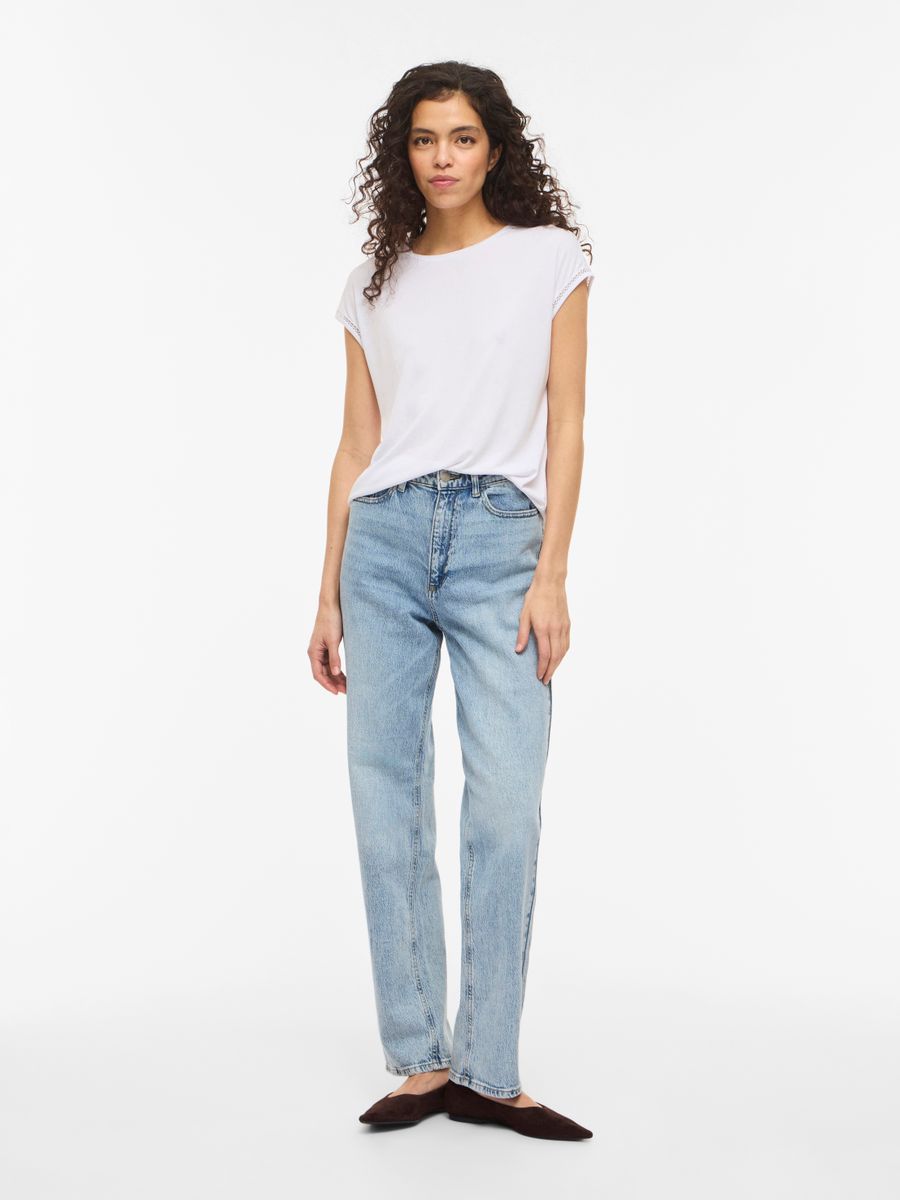 VIMODALA C/S O-NECK DETAIL TOP - NOOS